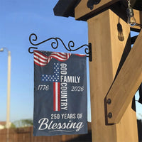 God Family Country Garden Flag | 250 Years of Blessing US Christian Cross Decor | Double Sided Premium Polyester | Patriotic American 250th Anniversary Gift