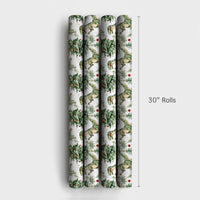 Watercolor T-Rex Gift Wrap, Dinosaur Christmas Wrapping Paper, Xmas Tree Dino Wrapping Paper, Holiday Dinosaur Gift Wrap, Festive Present Paper