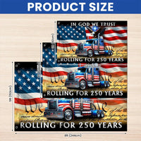 250 Years America Flag | Truck Driver Patriotic House Flag | In God We Trust Eagle Design | UV-Resistant Polyester Garden Flag
