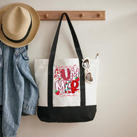 Sweet Summer Time Color-blocked Canvas Bag
