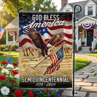 God Bless America Garden Flag | 1776-2026 Semiquincentennial 250 Years | Double-Sided Patriotic Eagle Flag | Weather-Resistant Outdoor Decor