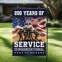 250 Years of Service Garden Flag | Semiquincentennial Veterans Day Decor | Double-Sided Polyester | Patriotic Military Gift 1776-2026