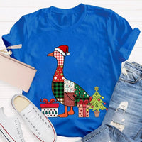 Colorful Holiday Geese Christmas Tree Tee, Christmas Geese T-Shirt, Festive Winter Animal Graphic Shirt, Adorable Xmas Present for Women Men