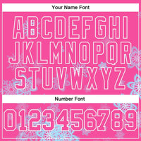 Personalized Name Number Holiday Sweatshirt, Custom Pink Christmas Snowflake Hoodie, Festive Winter Pullover Hoodie, Custom Xmas Present Hoodie