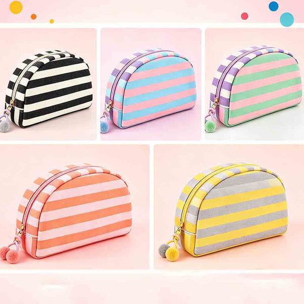 Striped Seashell Cosmetic Bag – Teacher Everyday Essentials Pouch