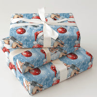 Vintage Microphone Santa Gift Wrap, Singing Santa Wrapping Paper, Musical Christmas Wrapping Paper, Festive Holiday Present Gift Wrap