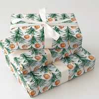 Watercolor Pine Tree Gift Wrap, Basketball Christmas Wrapping Paper, Sports Holiday Present Paper, Basketball Fan Christmas Gift Wrap