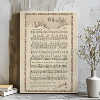 Vintage Christmas Carol Canvas Print, O Holy Night Sheet Music Canvas Art, Christian Hymn Wall Decor, Digital Download
