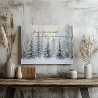 Glory to God Winter Forest Canvas Print, Luke 2:14 Christmas Wall Art, Bible Scripture Holiday Poster, Printable Art, Digital Download Print