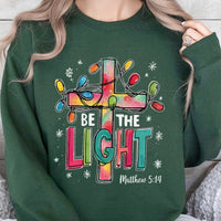 Matthew 5:14 Bible Verse Shirt, Be the Light Christian Sweatshirt, Faith Religious Crewneck, Scripture Pullover, Christmas Holiday Present