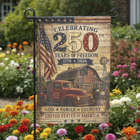 USA 250th Anniversary Garden Flag | Celebrating 250 Years of Freedom 1776-2026 Rustic Americana | Premium Double-Sided Polyester | Patriotic Gift for History Lovers