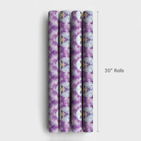 Artistic Bird Present Wrap, Bald Eagle Gift Wrapping Paper, Purple Watercolor Gift Wrap, Wildlife Animal Lover Christmas Wrapping Paper