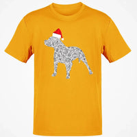 Festive Dog Lover Holiday Shirt, Pitbull Santa Hat Christmas T-Shirt, Adorable Xmas Pittie Graphic Tee, Winter Merry Christmas Dog T-Shirt