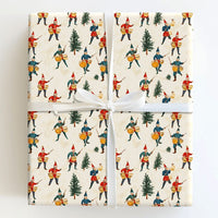 Classic Christmas Tree Gift Wrap, Vintage Drummer Boy Wrapping Paper, Retro Holiday Wrapping Paper, Nostalgic Xmas Paper