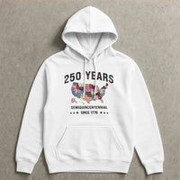 250 Years Semiquincentennial Hoodie | Vintage USA State Patchwork Map Design | Soft Cotton-Polyester Blend | Patriotic Gift for History Lovers