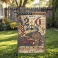 USA 250th Anniversary Garden Flag | Celebrating 250 Years of Freedom 1776-2026 Rustic Americana | Premium Double-Sided Polyester | Patriotic Gift for History Lovers