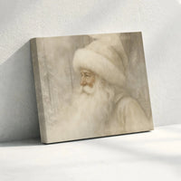 Snowy Forest Santa Portrait Canvas Print, Vintage Santa Claus Canvas Wall Art, Classic Christmas Canvas Art, Holiday Season Home Decor