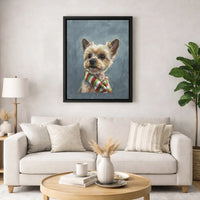 Festive Yorkie Dog Holiday Print, Yorkshire Terrier Christmas Canvas Wall Art, Digital Download Wall Decor, Yorkie Lover Xmas Present