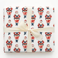 Law Enforcement Santa Claus Gift Wrap, Police Santa Wrapping Paper, Humorous Cop Santa Holiday Paper, Adorable Christmas Gift Wrapping Paper Roll