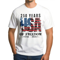 250 Years USA Freedom T-Shirt | Vintage 1776-2026 American Flag Graphic | 100% Soft Breathable Cotton | Patriotic Gift for History Buffs