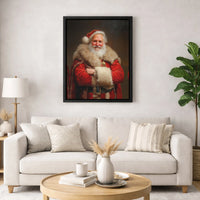 Oil Painting Santa Canvas Print, Vintage Santa Claus Canvas Art, Classic Christmas Wall Canvas, Holiday Portrait Decor, Xmas Home Present