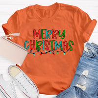 Festive School Holiday Shirt, Merry Christmas Lights Teacher T-Shirt, Adorable Christmas Teacher Graphic Tee, Xmas Educator Present for Teacher