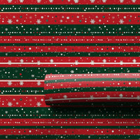 Christmas Stripe Gift Wrap, Red Green Striped Snowflake Wrapping Paper, Traditional Holiday Wrapping Paper, Winter Present Gift Wrap Roll