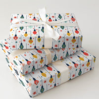 Mid-Century Modern Ornament Gift Wrap, Retro Christmas Wrapping Paper, Nostalgic Holiday Wrapping Paper, Xmas Present Wrap