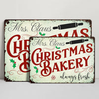 Holiday Kitchen Metal Sign, Christmas Bakery Always Fresh Metal Sign, Holly Snowflake Wall Decor, Retro Christmas Plaque, Baker Metal Sign