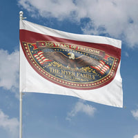 Personalized Family Name House Flag | Patriotic Eagle 250 Years of Freedom Design | Double Sided Polyester | Premium Home Decor Gift
