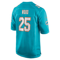 Miami Dolphins Julius Wood Aqua Team Game Jersey