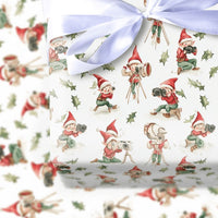 Vintage Camera Holiday Gift Wrap, Photographer Elf Christmas Wrapping Paper, Whimsical Elves Wrapping Paper, Adorable Xmas Gift Wrapping Paper