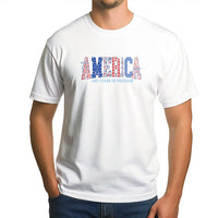 America 250 Years of Freedom T-Shirt | Patriotic Patterned Typography Design | Soft 100% Cotton Tee | 4th of July Gift for Patriots