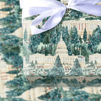Capitol Building Gift Wrap, Washington DC Christmas Wrapping Paper, Patriotic Winter Wrapping Paper, Festive Holiday Present Roll