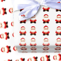 Pixel Art Retro Christmas Gift Wrap, 8-Bit Santa Wrapping Paper, Video Gamer Holiday Wrapping Paper, Vintage Gaming Festive Gift Wrap Roll