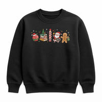 Retro Santa Gingerbread Crewneck, Adorable Christmas Characters Sweatshirt, Kawaii Holiday Pullover, Festive Xmas Sweater Present for Her
