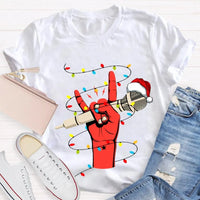 Festive Singer Holiday Graphic Tee, Christmas Microphone Santa Hat Shirt, Music Lover Christmas T-Shirt, Vocalist Musician Xmas Present