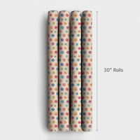 Retro Winter Holiday Gift Wrap, Colorful Snowflake Christmas Wrapping Paper, Pastel Snowflake Wrapping Paper Roll, Vintage Xmas Gift Wrap