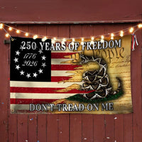 250 Years of Freedom Flag 1776-2026 | Gadsden Don't Tread On Me Design | Double-Sided Polyester | Patriotic Commemorative Gift