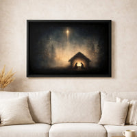 Star of Bethlehem Canvas Print, Nativity Scene Canvas Wall Art, Holy Night Christian Wall Decor, Religious Christmas Canvas, Holiday Decor