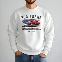 250 Years Semiquincentennial Sweatshirt | Vintage American Flag Since 1776 Design | Soft Cotton Polyester Blend | Patriotic Gift for History Lovers