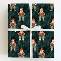 Blue Collar DIY Santa Gift Wrap, Handyman Santa Wrapping Paper, Tool Belt Carpenter Christmas Wrapping Paper, Builder Holiday Present Paper