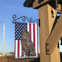 Patriotic Cat Garden Flag | 250 Years of Freedom USA Decor | Premium Weather Resistant Polyester | Yard Art Gift for Cat Lovers