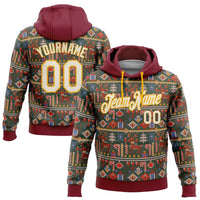 Personalized Name and Number Holiday Hoodie, Custom Christmas Pullover Hoodie, Xmas Sports Fan Fleece Sweatshirt, Holiday Present