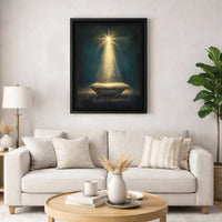 Star of Bethlehem Manger Wall Art, Nativity Scene Canvas Print, Christian Christmas Holy Night Decor, Jesus Birth Digital Download Art