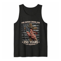 One Nation Under God Tank Top | 250 Years of Blessings Patriotic Cross Design | Soft Breathable Unisex Fit | Gift for Faith & Freedom Lovers