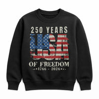 250 Years of Freedom Sweatshirt | Vintage 1776-2026 USA Patriotic American Flag Design | Soft Cotton Polyester Blend | Gift for Patriots and History Lovers