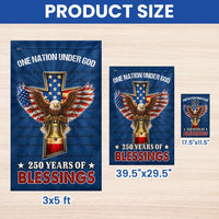 One Nation Under God Garden Flag | 250 Years of Blessings Eagle Design | Double-Sided Polyester | Christian Patriotic Home Decor Gift