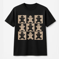 Distressed Christmas Cookie Shirt, Checkered Gingerbread Man T-Shirt, Retro Gingerbread Holiday Graphic Tee, Adorable Winter Xmas Holiday Shirt
