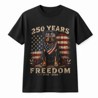 Patriotic Bulldog T-Shirt | 250 Years of Freedom 1776-2026 Vintage Americana Art | Soft Breathable Cotton Tee | Gift for Dog Lovers and Patriots